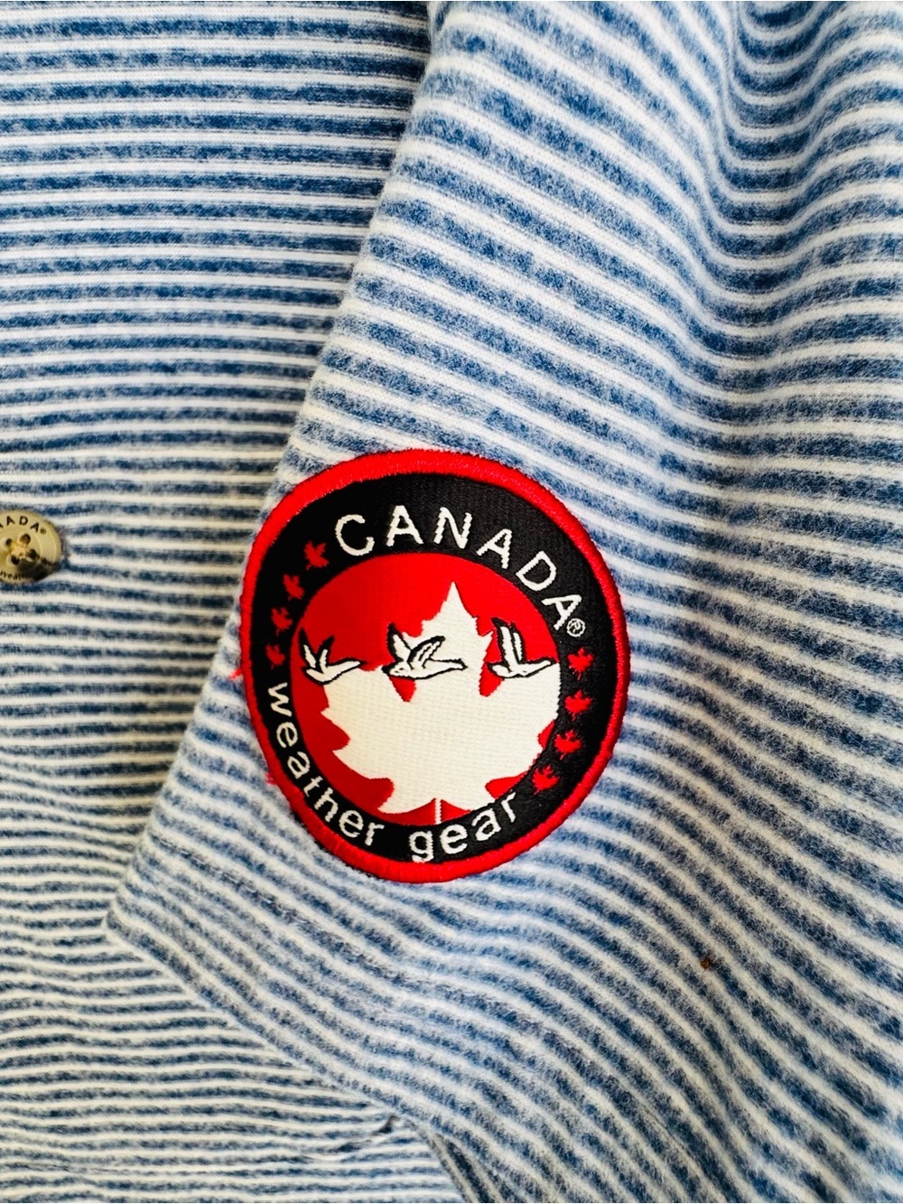 Canada Weather Gear Light Blue Striped Polo with Chest Pocket - Picture 4 of 6